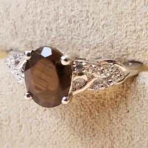 NEW 2 carat CHOCOLATE SAPPHIRE & DIAMOND in SILVER